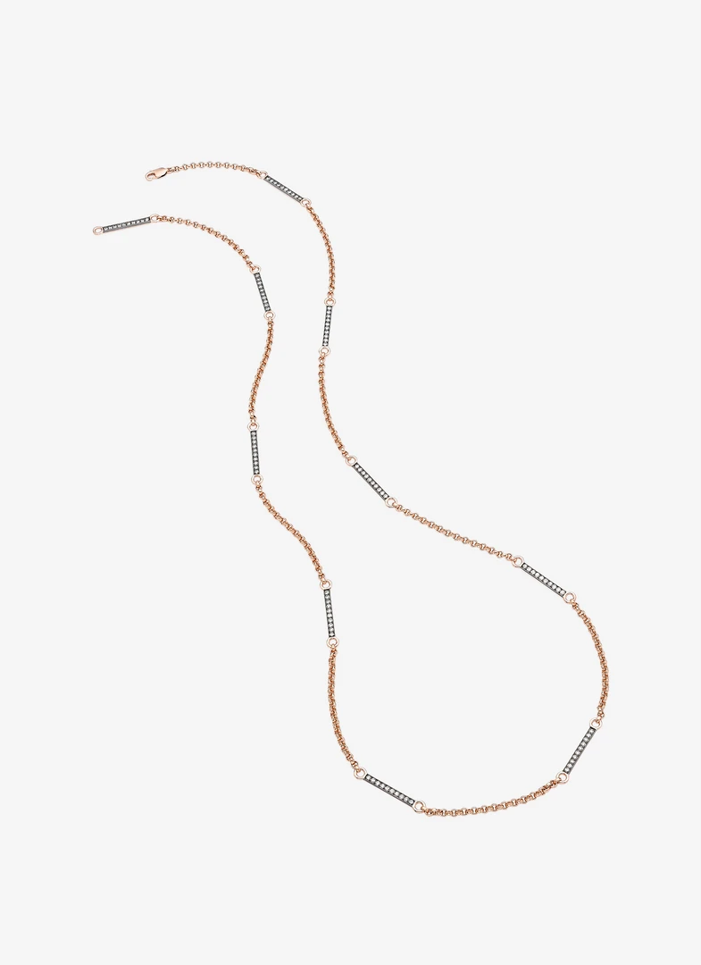 Jessica McCormack Fashion Jewellery Signature Necklace - 30" Space Bar Belcher Chain 3 Jessica McCormack Fashion Jewellery Signature Necklace - 30" Space Bar Belcher Chain