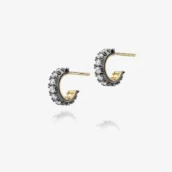Jessica McCormack Signature Earrings - Diamond Huggie Hoops Fashion Jewellery
