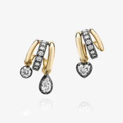 Jessica McCormack Fashion Jewellery Signature Earrings - Multi-Shape Diamond Tripset Hoops - Preorder