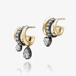 Jessica McCormack Fashion Jewellery Signature Earrings - Multi-Shape Diamond Tripset Hoops - Preorder