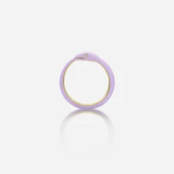 Jessica McCormack Fashion Jewellery Snake Ring - Enamel Lilac