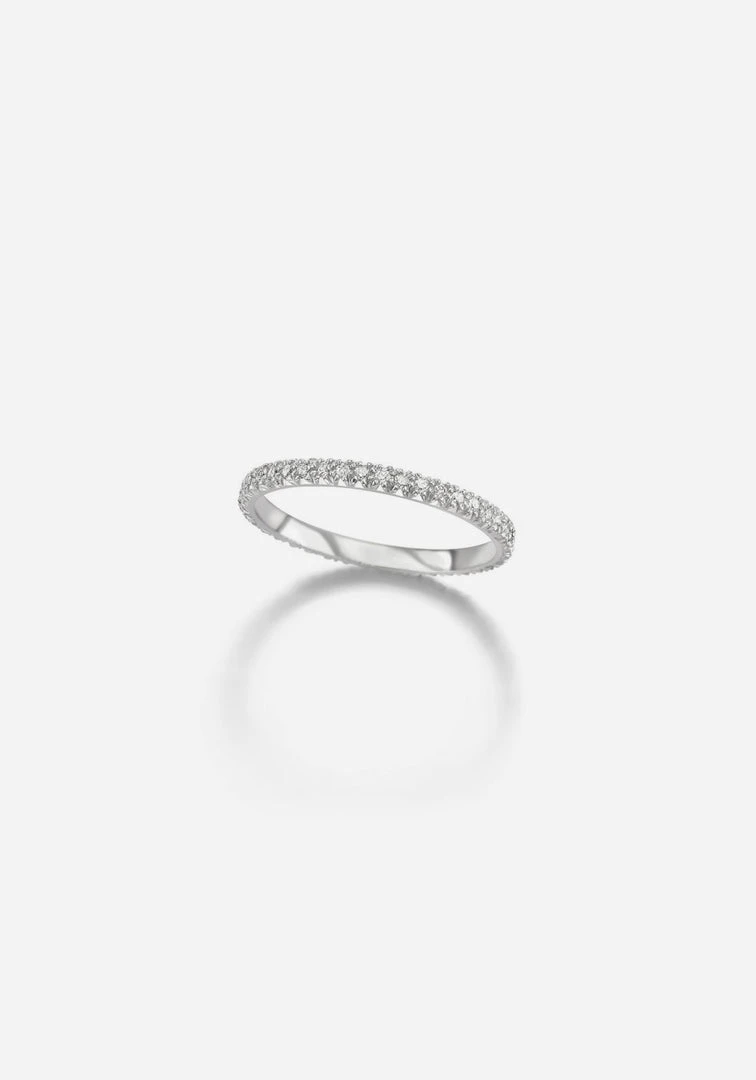 Jessica McCormack Fashion Jewellery Super Fine Eternity Band - White Gold 3 Jessica McCormack Fashion Jewellery Super Fine Eternity Band - White Gold