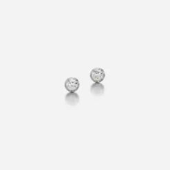 Jessica McCormack Signature Studs - Cut-Down Diamond In White Gold
