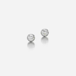 Jessica McCormack Signature Studs - Cut-Down Diamond In White Gold