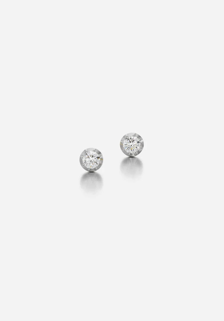 Jessica McCormack Signature Studs - Cut-Down Diamond In White Gold 3 Jessica McCormack Signature Studs - Cut-Down Diamond In White Gold