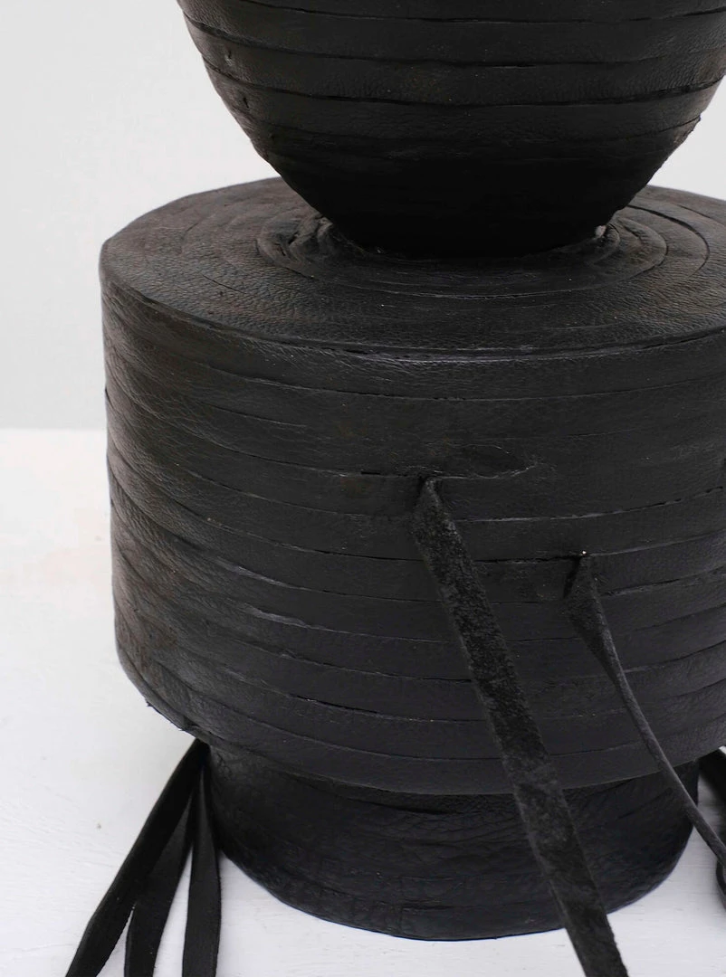 Arno Declercq Pot Vase With Leather - Black Home Living 5 Arno Declercq Pot Vase With Leather - Black Home Living