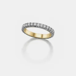Jessica McCormack Fashion Jewellery Diamond Eternity Band - Cut-Down Small Diamond Blackened Gold