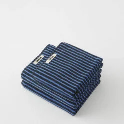Tekla Organic Cotton Towels - Black And Blue