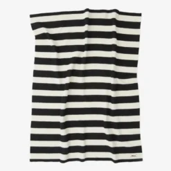 Tekla Home Living Pure New Wool Blanket - Bold Black Stripe