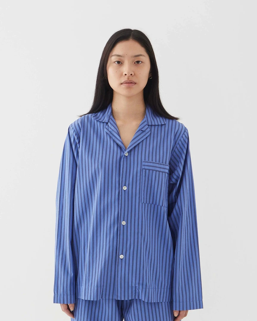 Tekla Fashion Jewellery Poplin Sleep Shirt - Boro Stripes 4 Tekla Fashion Jewellery Poplin Sleep Shirt - Boro Stripes