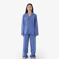 Tekla Fashion Jewellery Poplin Sleep Shirt - Boro Stripes