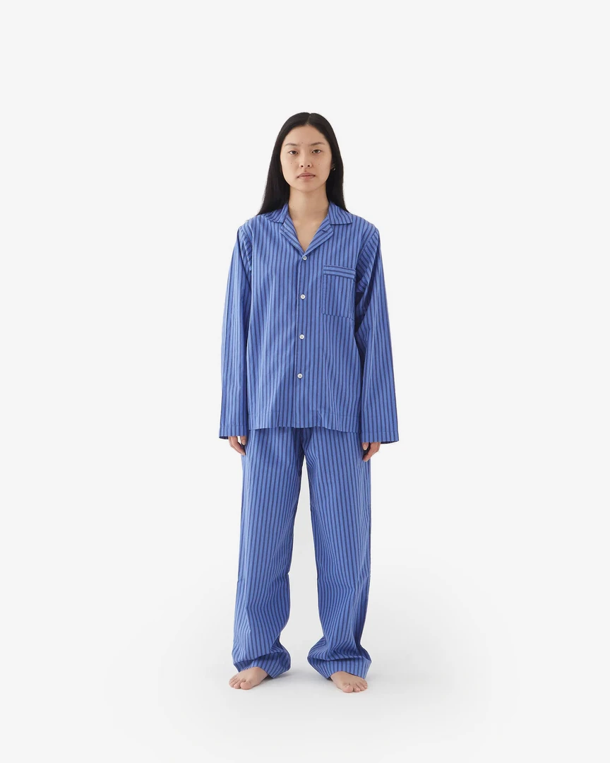 Tekla Fashion Jewellery Poplin Sleep Shirt - Boro Stripes 3 Tekla Fashion Jewellery Poplin Sleep Shirt - Boro Stripes