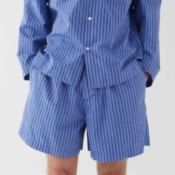 Tekla Fashion Jewellery Poplin Sleep Shorts - Boro Stripes