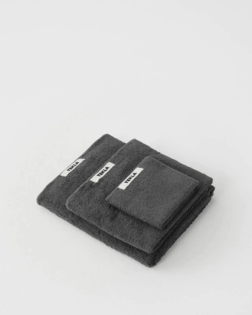 Tekla Organic Cotton Towels - Charcoal Home Living 5 Tekla Organic Cotton Towels - Charcoal Home Living