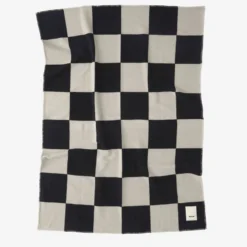 Tekla Cashmere Blanket - Black And White Checks