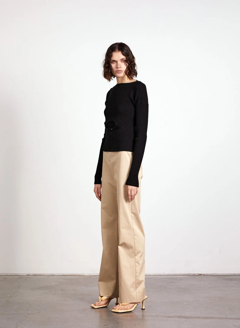 Wynn Hamlyn Clasp Ribbed Knit Top - Black Fashion Jewellery 4 Wynn Hamlyn Clasp Ribbed Knit Top - Black Fashion Jewellery