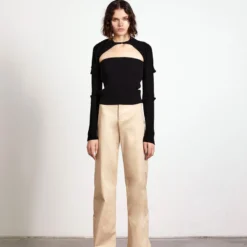 Wynn Hamlyn Clasp Ribbed Knit Top - Black Fashion Jewellery 9 Wynn Hamlyn Clasp Ribbed Knit Top - Black Fashion Jewellery