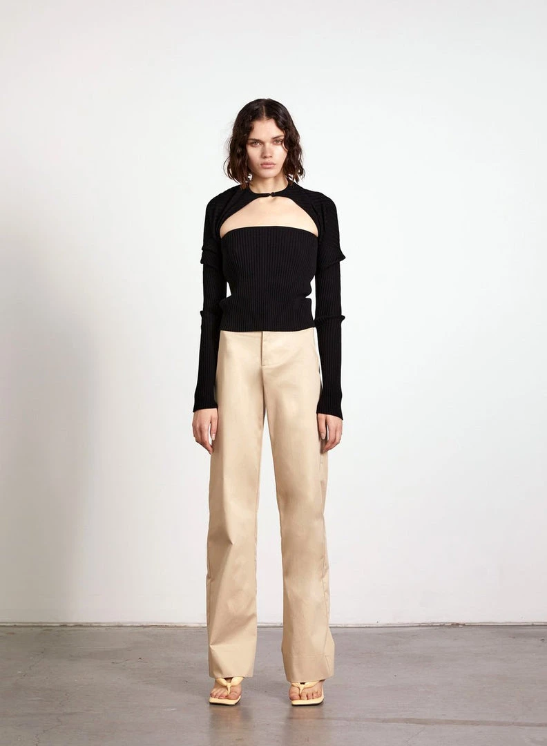 Wynn Hamlyn Clasp Ribbed Knit Top - Black Fashion Jewellery 5 Wynn Hamlyn Clasp Ribbed Knit Top - Black Fashion Jewellery