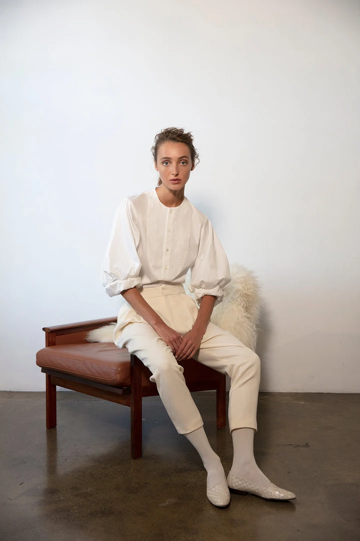 Rory William Docherty Embroidered Bib Front Lantern Sleeve Shirt 3 Rory William Docherty Embroidered Bib Front Lantern Sleeve Shirt