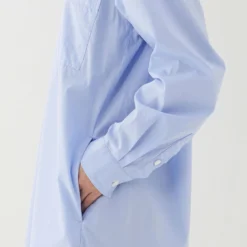 Tekla Fashion Jewellery Poplin Night Shirt - Shirt Blue 9 Tekla Fashion Jewellery Poplin Night Shirt - Shirt Blue