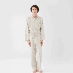 Tekla Fashion Jewellery Poplin Sleep Shirt - Hopper Stripes