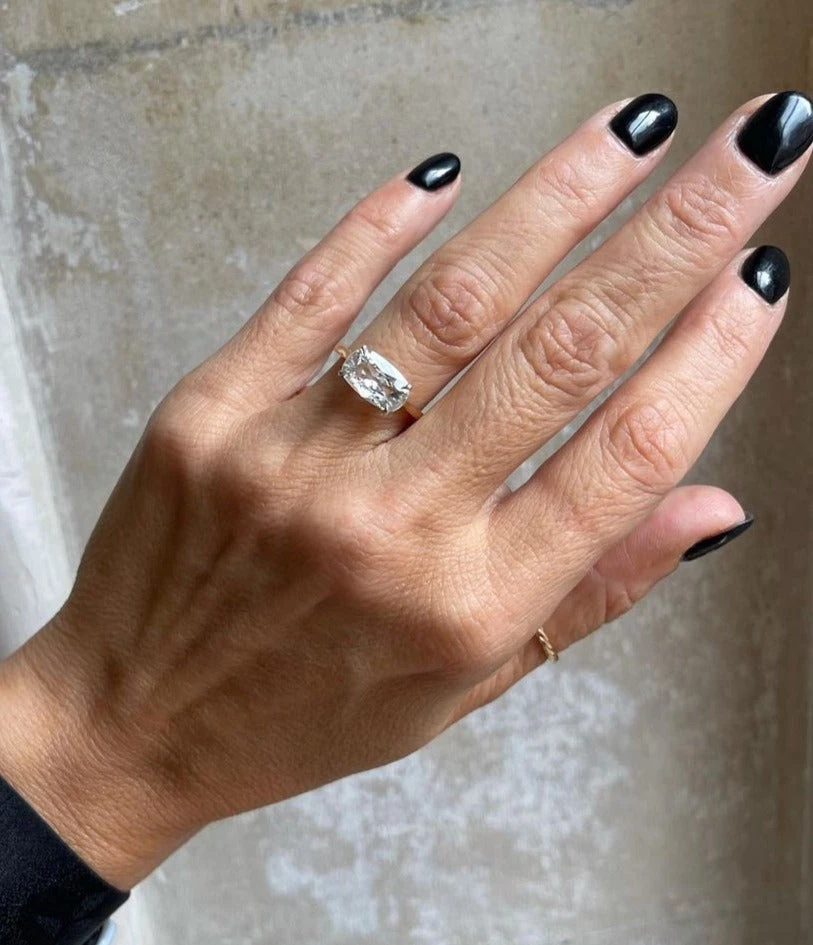 Jessica McCormack Elongated Cushion East-West Diamond Ring 4 Jessica McCormack Elongated Cushion East-West Diamond Ring