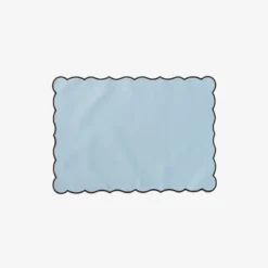 Chiarastella Cattana Lido Rectangular Coated Placemat - Light Blue And Black Home Living