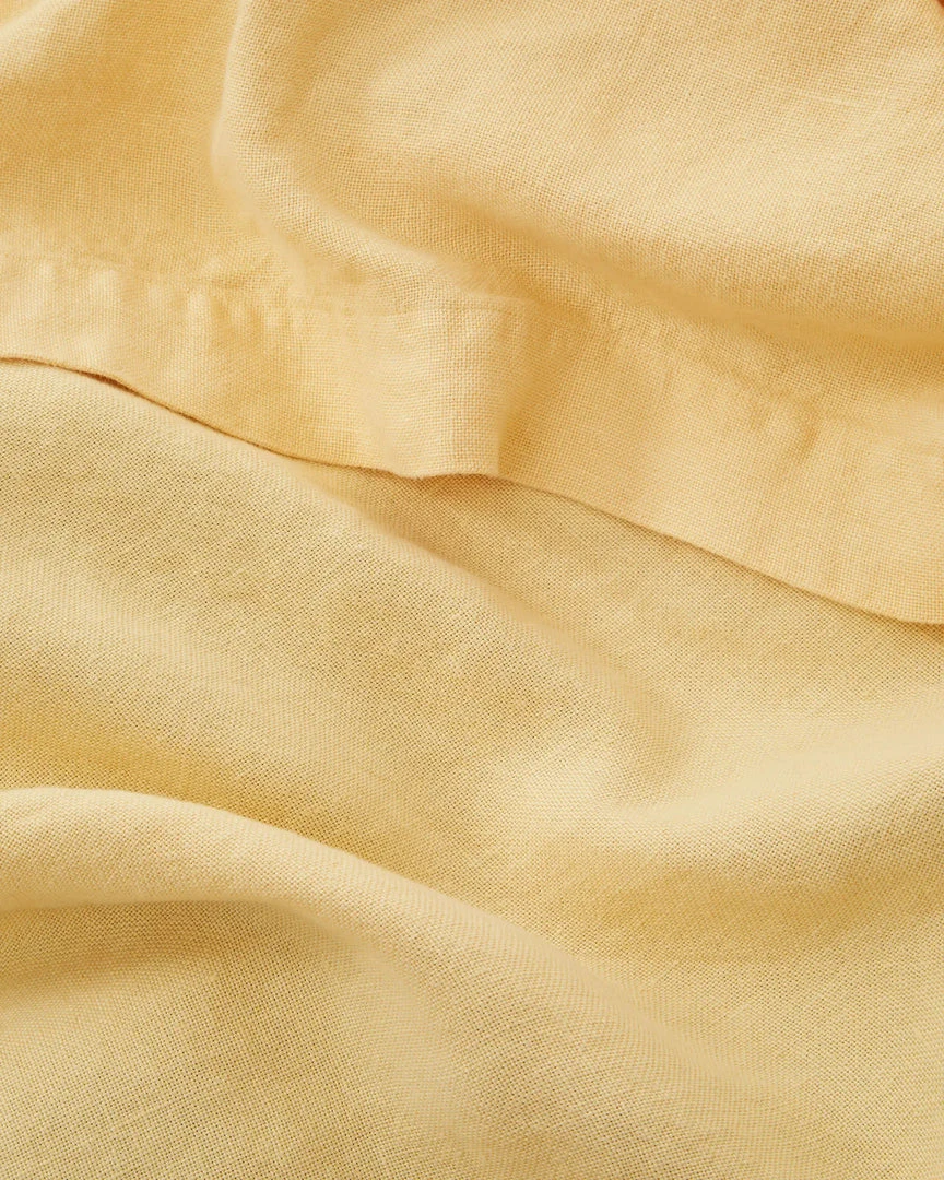 Tekla Home Living Linen Bedspread - Suede Yellow 5 Tekla Home Living Linen Bedspread - Suede Yellow