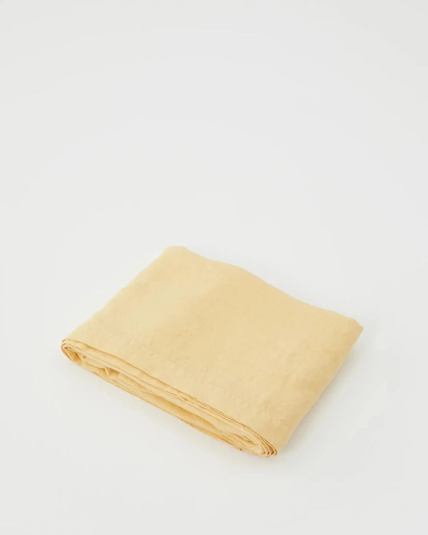 Tekla Home Living Linen Bedspread - Suede Yellow 4 Tekla Home Living Linen Bedspread - Suede Yellow