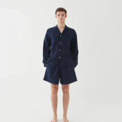 Tekla Poplin Sleep Shirt - True Navy 15 Tekla Poplin Sleep Shirt - True Navy