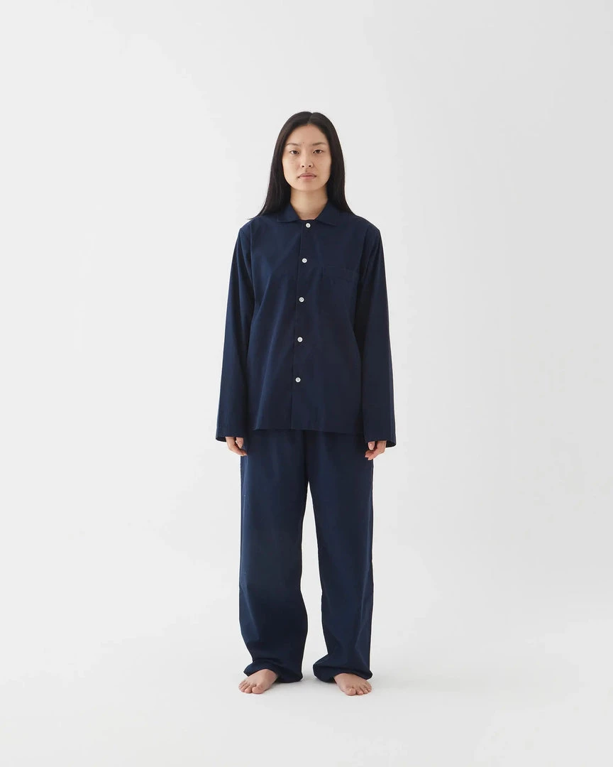 Tekla Poplin Sleep Shirt - True Navy 6 Tekla Poplin Sleep Shirt - True Navy