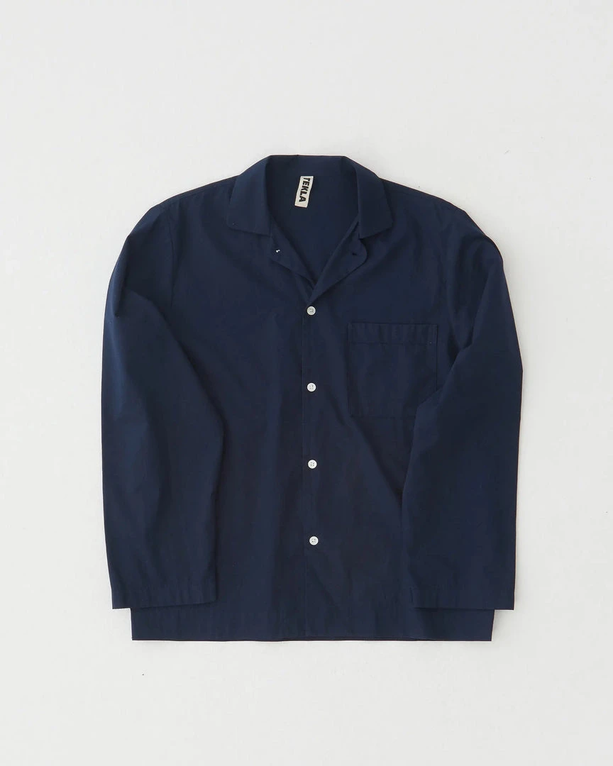 Tekla Poplin Sleep Shirt - True Navy 4 Tekla Poplin Sleep Shirt - True Navy