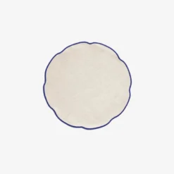 Chiarastella Cattana Nura Round Placemat - Pain/Bresse Blue Home Living