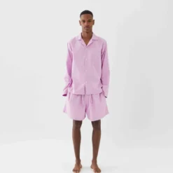 Tekla Dream Gifts For Her Poplin Sleep Shorts - Purple Pink