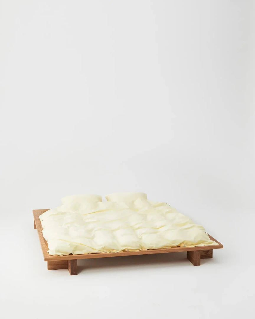 Tekla Home Living Cotton Percale Pillowcase - Sun Bleached Yellow - Pair 5 Tekla Home Living Cotton Percale Pillowcase - Sun Bleached Yellow - Pair